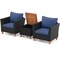 3-Piece Furniture Set with Rattan Single Sofa Acacia Wood Coffee Table Including Cushions for Outdoor and Indoor Use